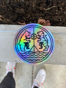 Bear Tiger Crest - Holographic Sticker